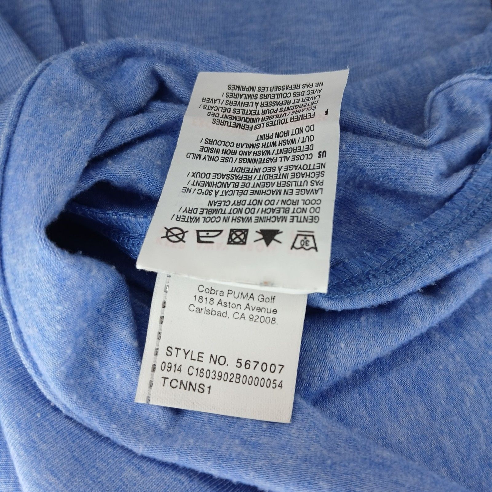 Puma Golf Cobra Blue Long Sleeve Top Small Sporty Style Thumbholes Athleisure