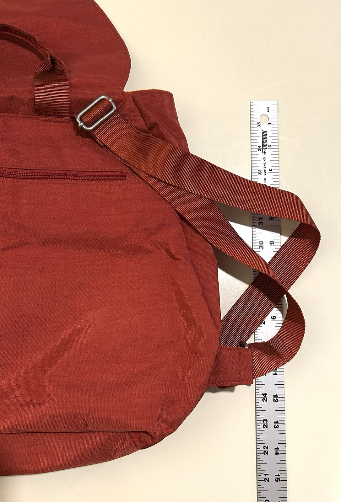 Baggallini Red Cinch Backpack w/ Padded Laptop/Tablet Compartment & Flap Closure