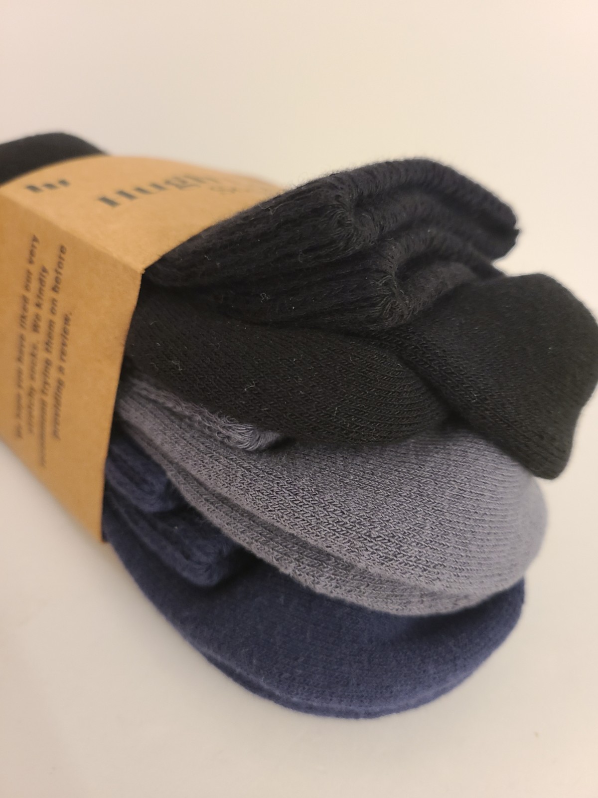 Hugh Ugoli Ankle Cotton Crew Socks, 3 Pairs Black Blue Gray, New OSFM