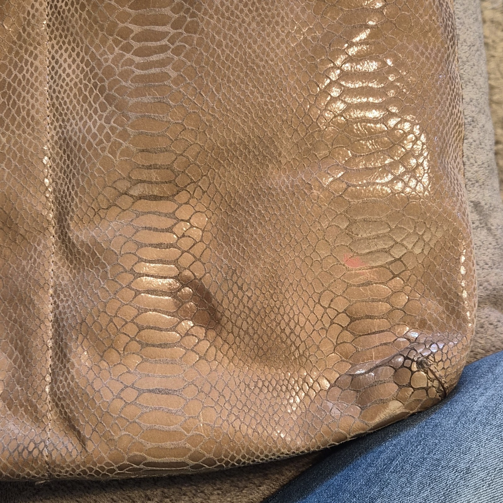 Michael Kors Brown Animal Print Shoulder Bag Gold Hardware Logo Charm Magnetic