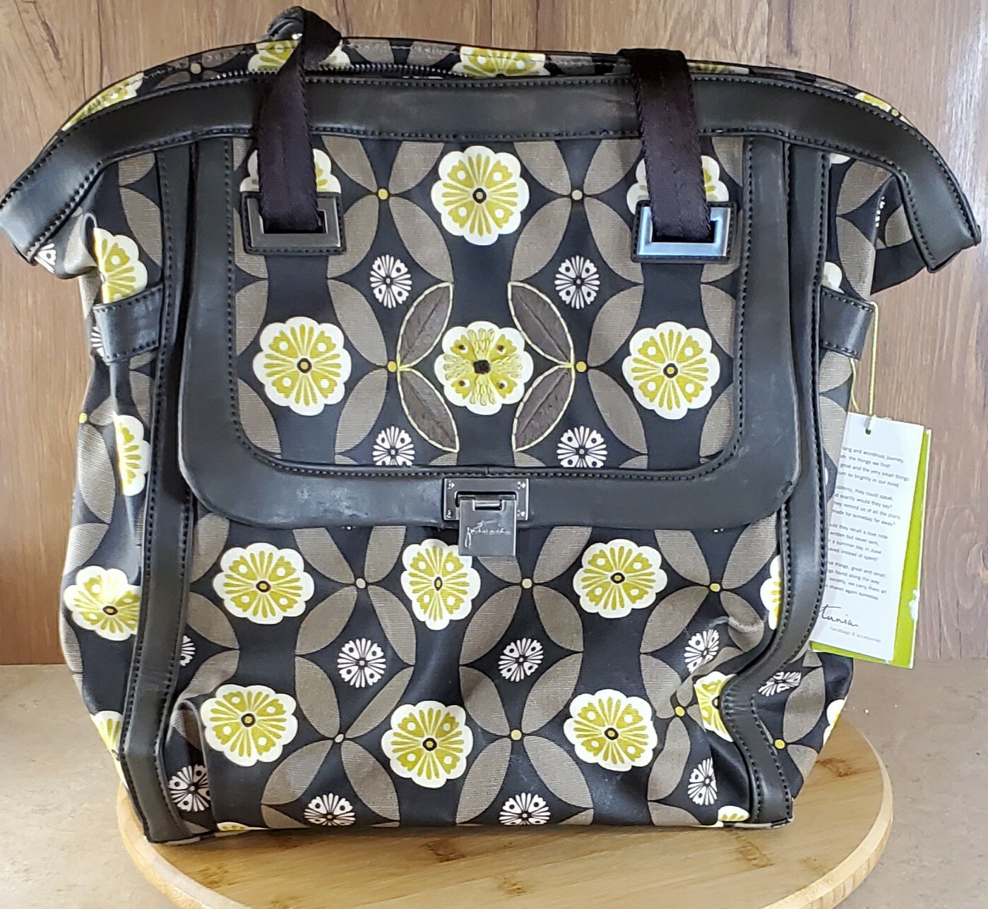 Petunia Pickle Bottom Java Continental Carryall Large Purse Tote Travel Bag