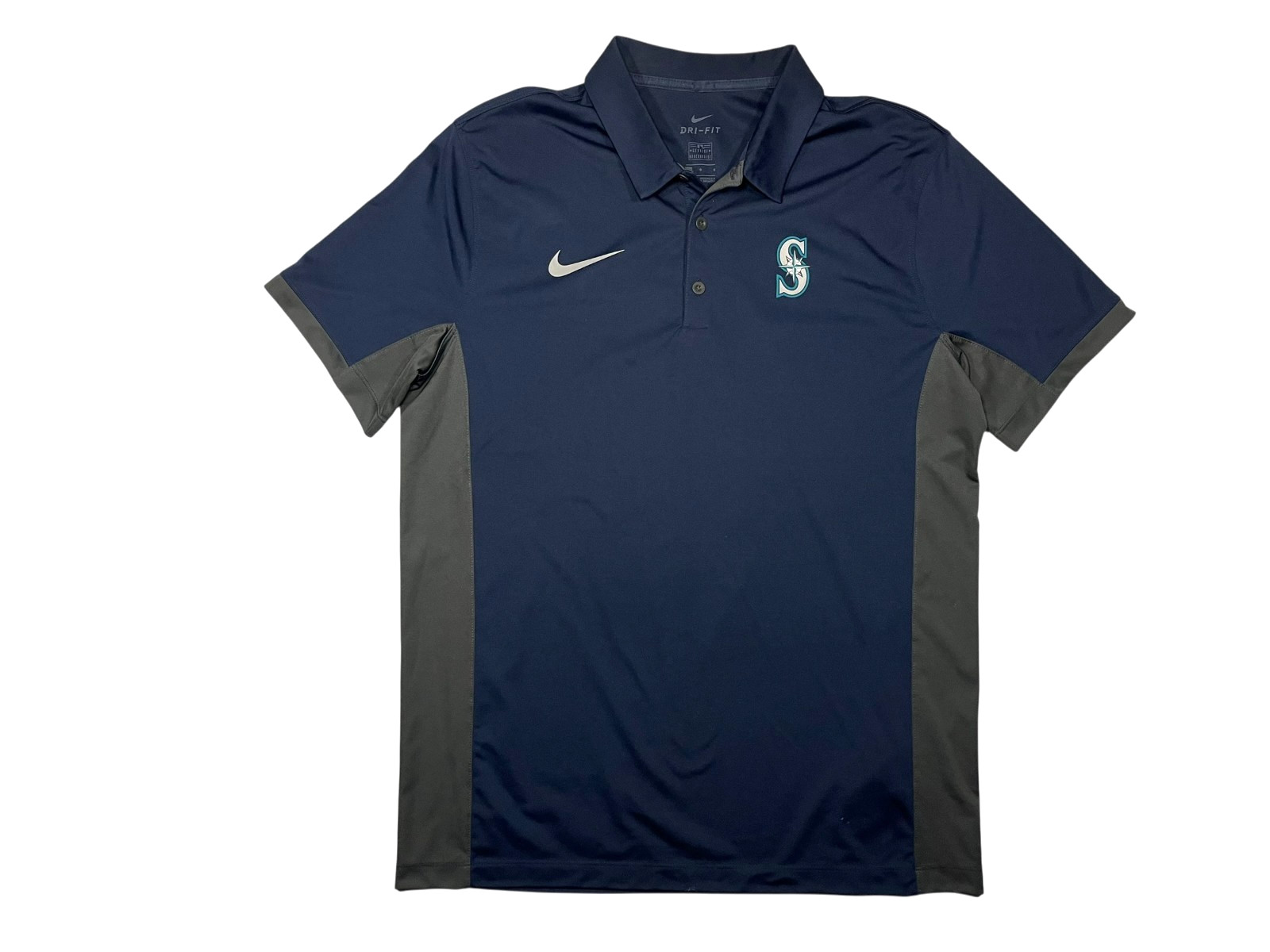 SEATTLE MARINERS Nike Blue MLB BASEBALL x COLLARED POLO Fan Golf Shirt Men’s L
