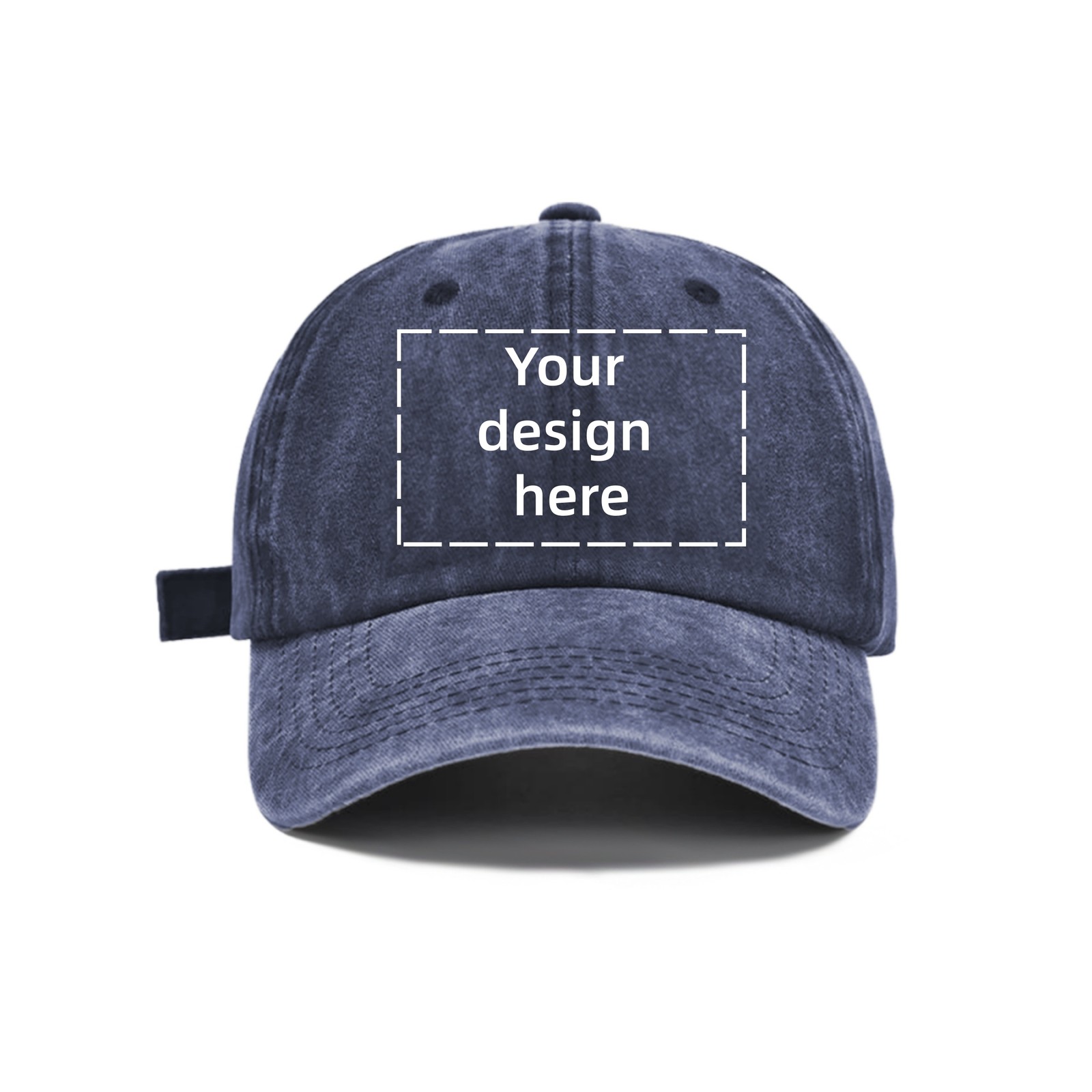 Custom Washed Cotton Denim Dad Hat – Your Logo/Text/Photo Here