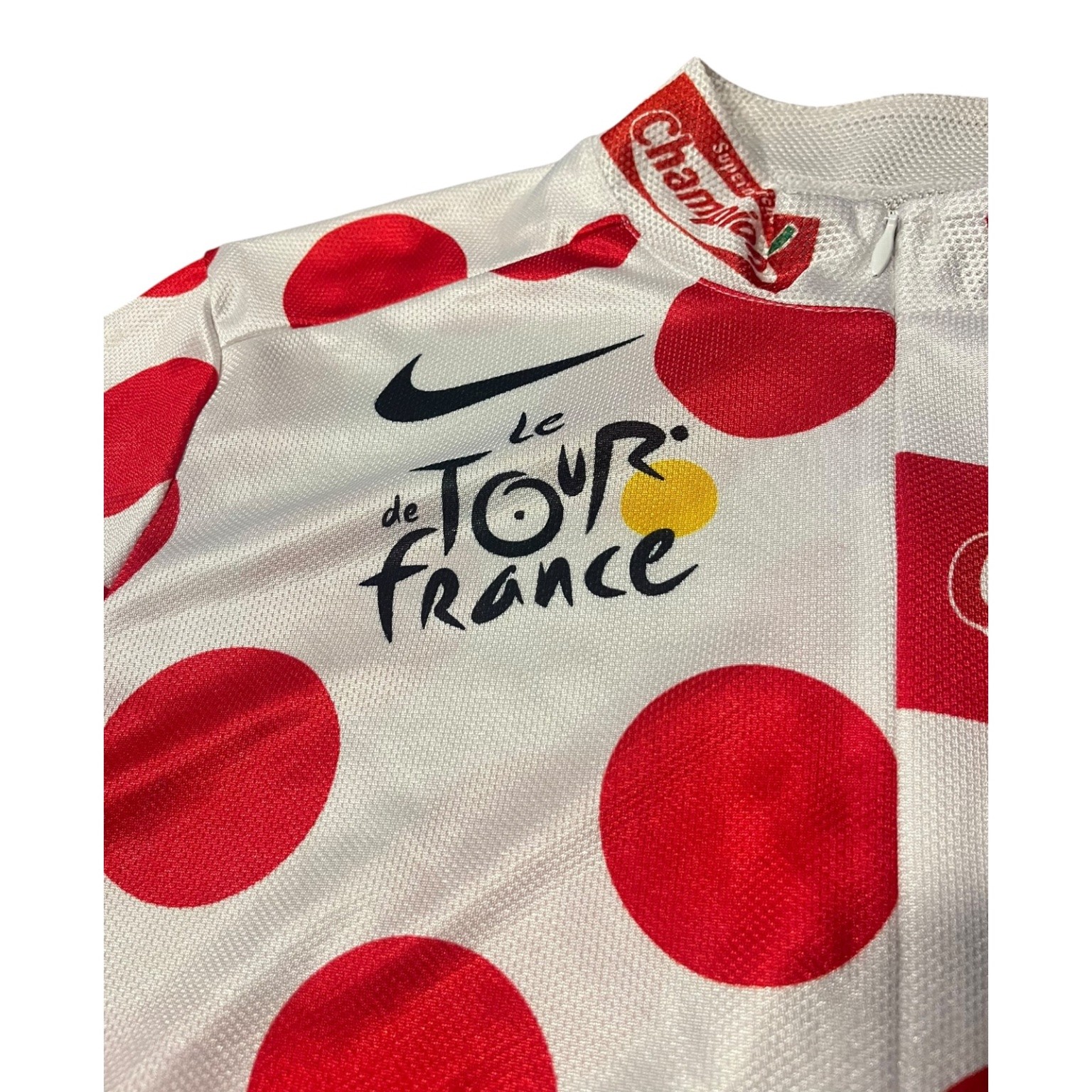 Nike Le Tour de France Cycling Jersey Women’s White Red Polka Dot Short Sleeve
