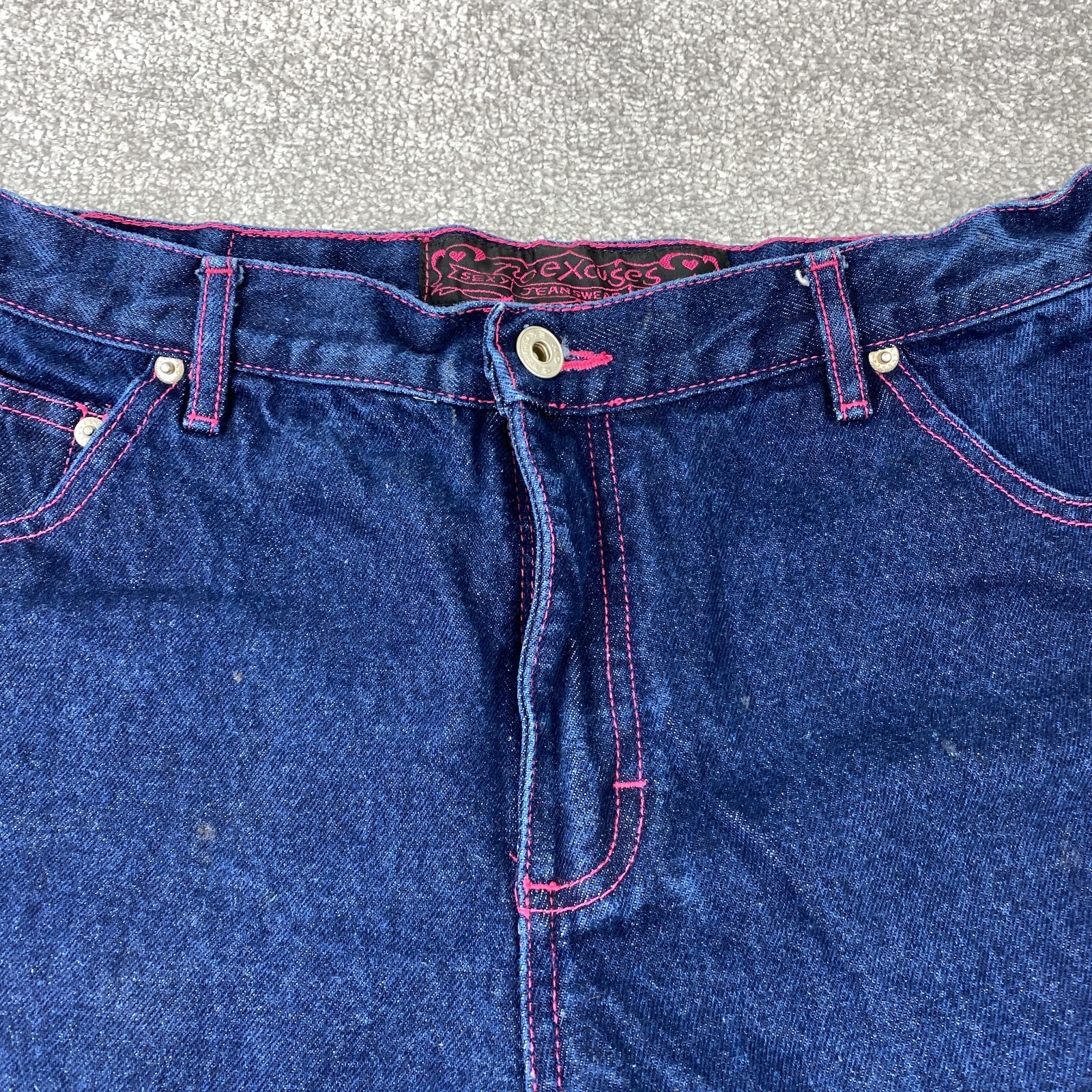 No Excuses Flared Leg Jeans Juniors 11/12 Blue Dark Wash High Rise