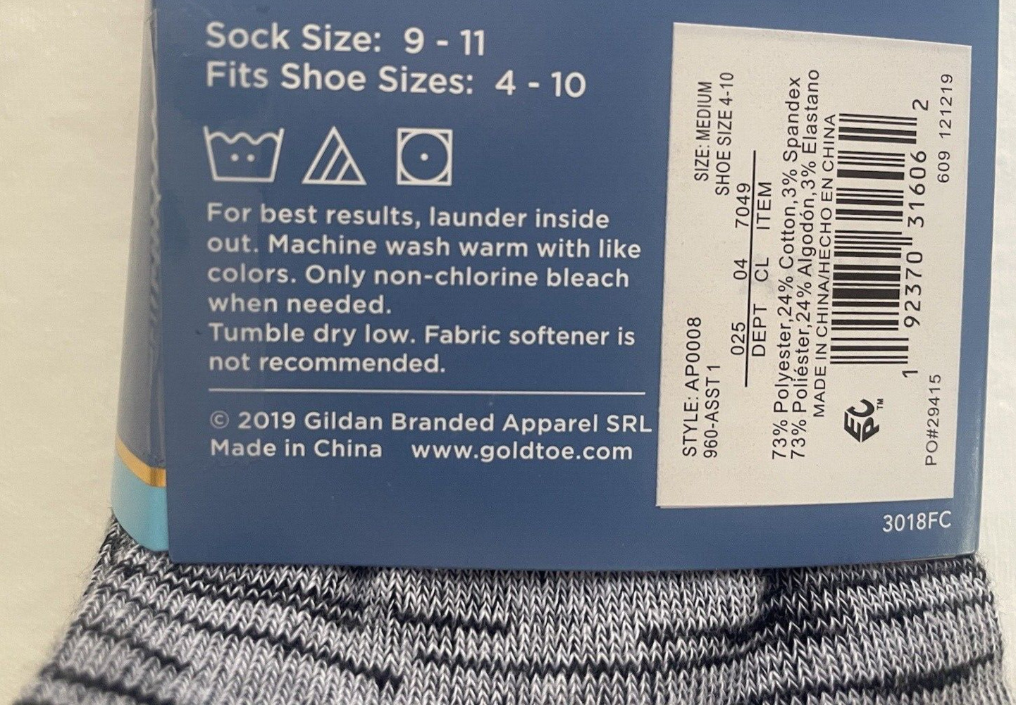 6 Pairs Gold Toe All Pro Aquafx Gray Pattern No Show Socks Shoe Sz 4-10