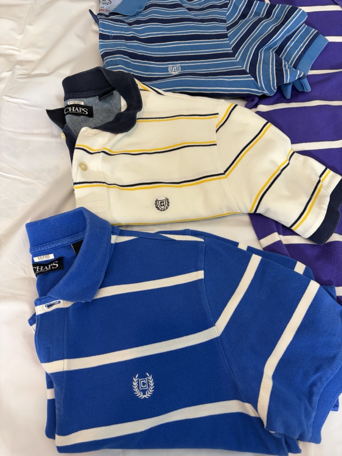 Vintage Chaps T Lauren Mens M Short Sleeve Striped Polo 80’s -90’s Golf Preppy