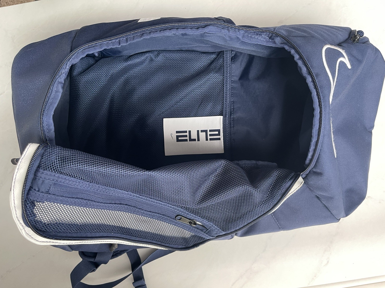 Nike Elite Pro 32L Basketball Backpack – Navy Blue/White