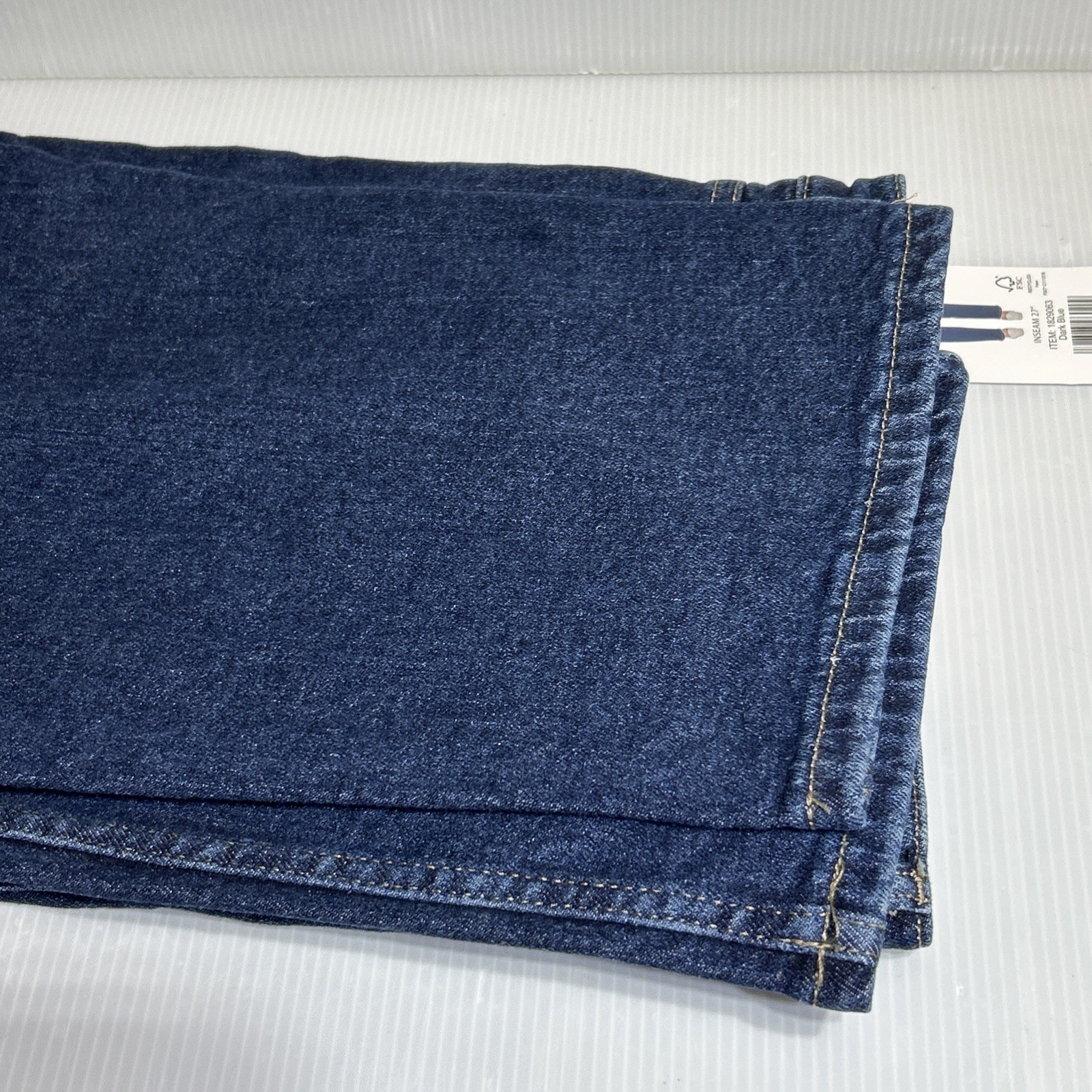 Calvin Klein Women High Rise Straight Leg Jean Size 16 Dark Blue #1829063 NWT