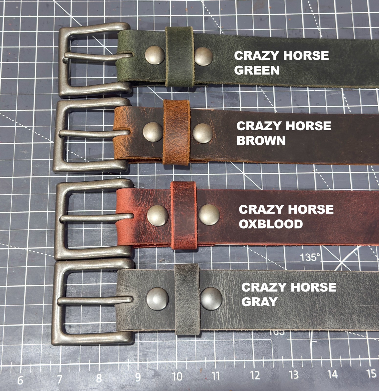 Full Grain Buffalo Leather Belt Men’s 1.5″ Wide Handmade USA Casual Rugged Belts
