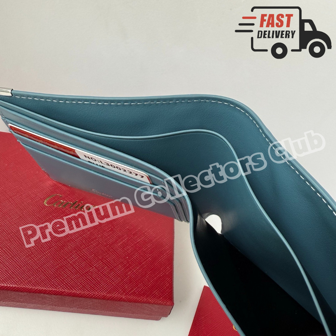 CARTIER Santos de Cartier Leather Bifold Wallet Dust Bag, Papers Luxury Gift Bid