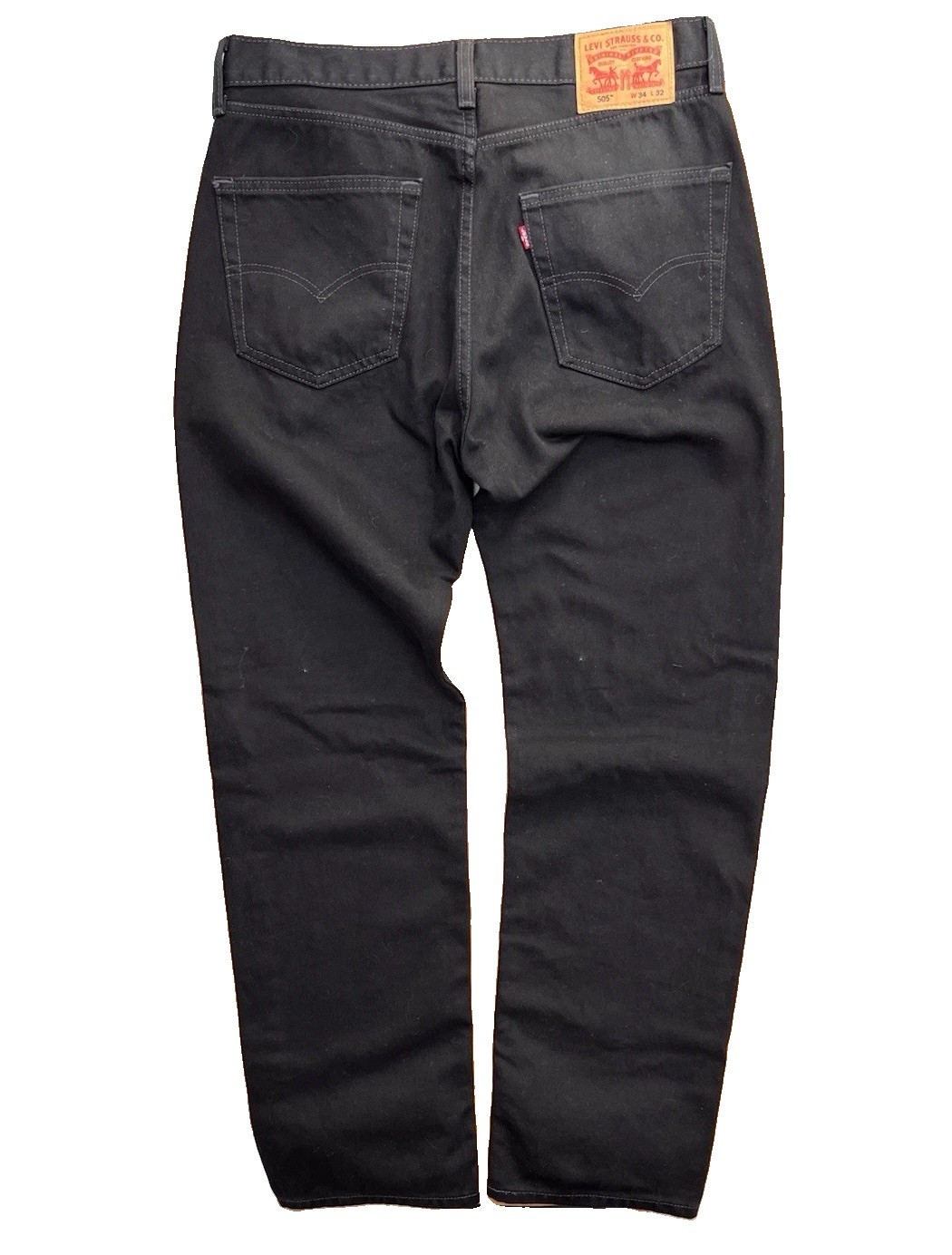 Levi’s 505 Men’s Regular Fit Jean 34Wx32L – Black Straight Leg Denim Pants NWT