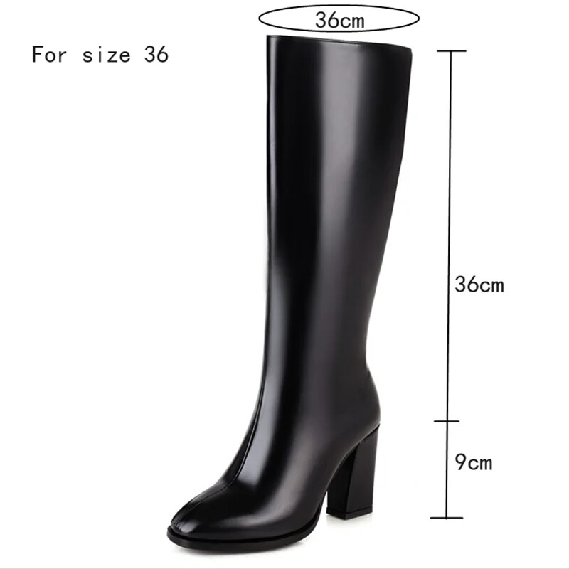 New For Girl Women’s Elegant Knee High Boots High Boots Zipper Heeled Long Shoes