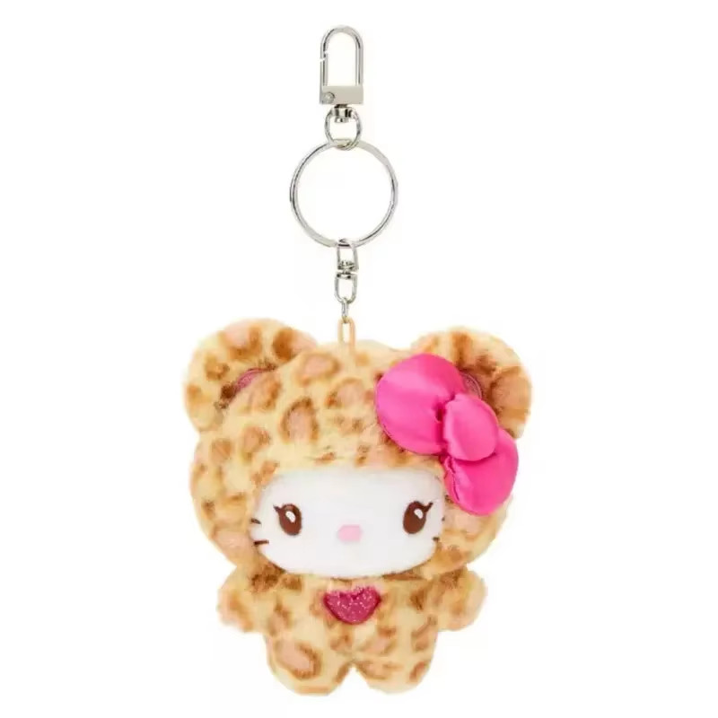 Cute Leopard Print Kitty Plush Keychain Bear Style Bag Pendant Gift