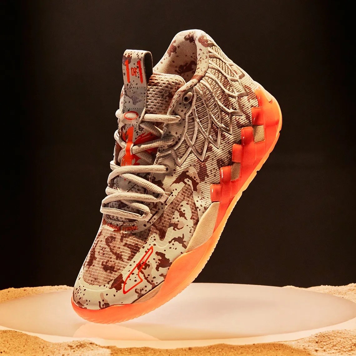Puma Lamelo Ball MB.01 Digital Camo “Not From Here” Ultra Orange Brown Size 11.5