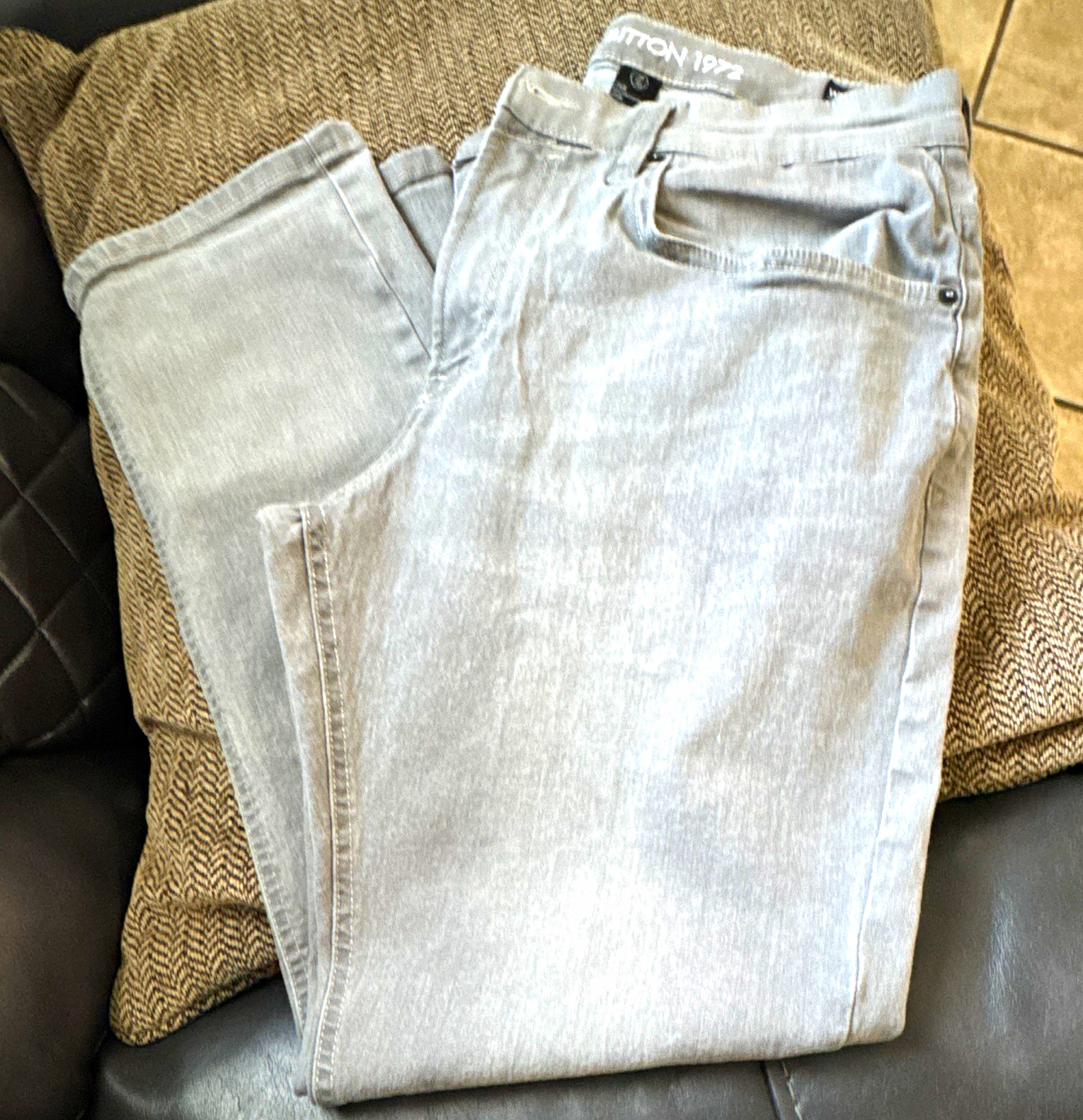 Buffalo David Bitton Men’s Slim Fit Gray Stretch Straight Leg Jeans