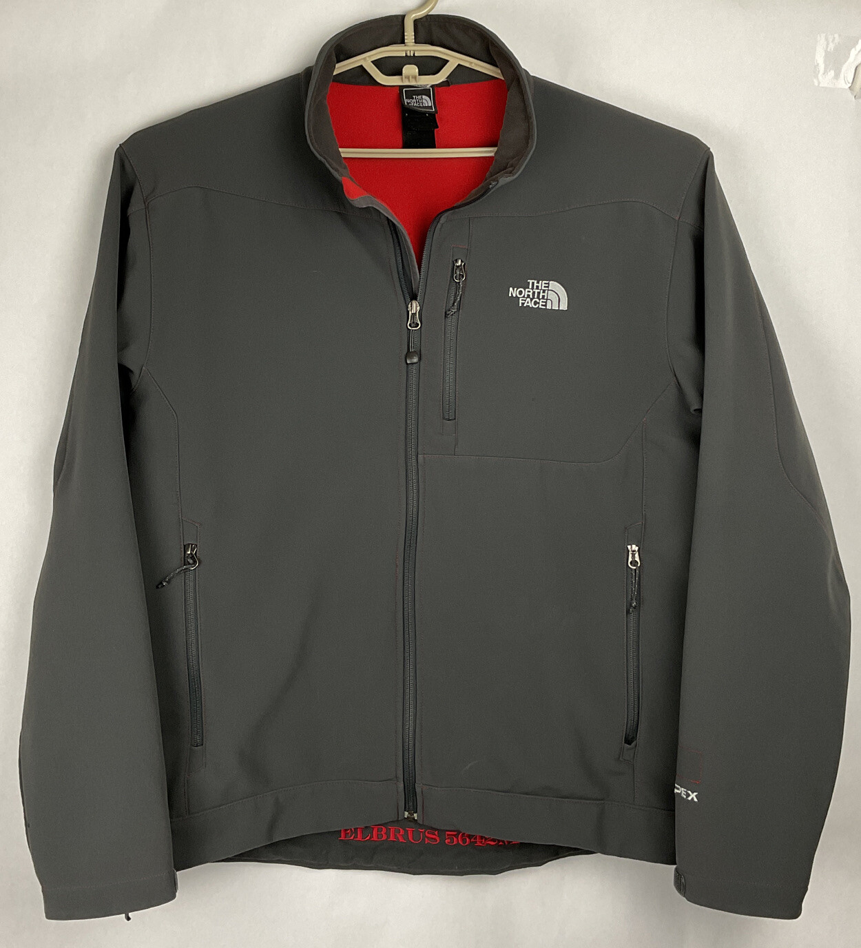 The North Face Mens Apex Elbrus Full Zip Jacket XL Gray 7 Summits Nylon/Poly EUC