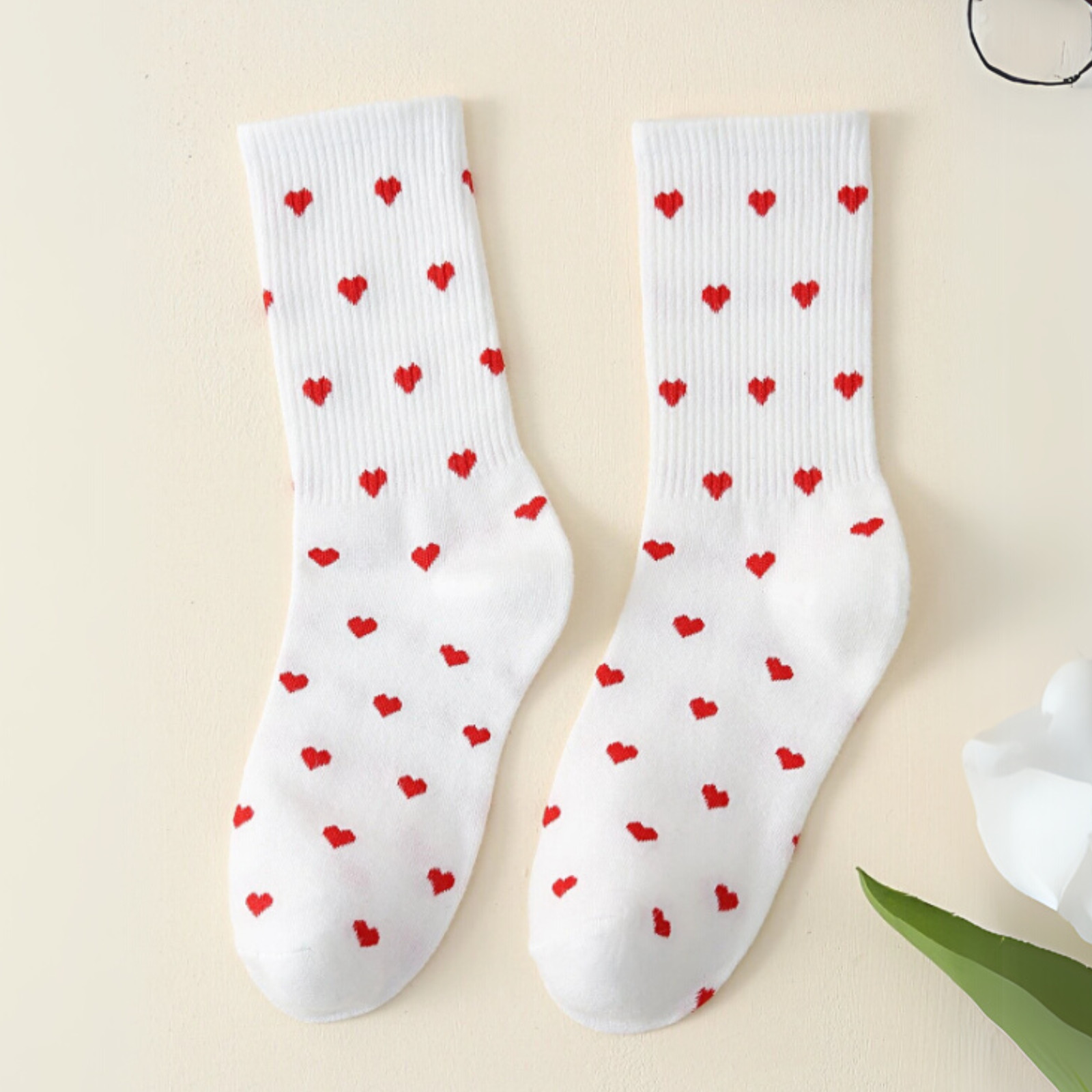 Womens Striped Socks Retro Crew Socks Women Slouchy Athletic Calf Tube Socks