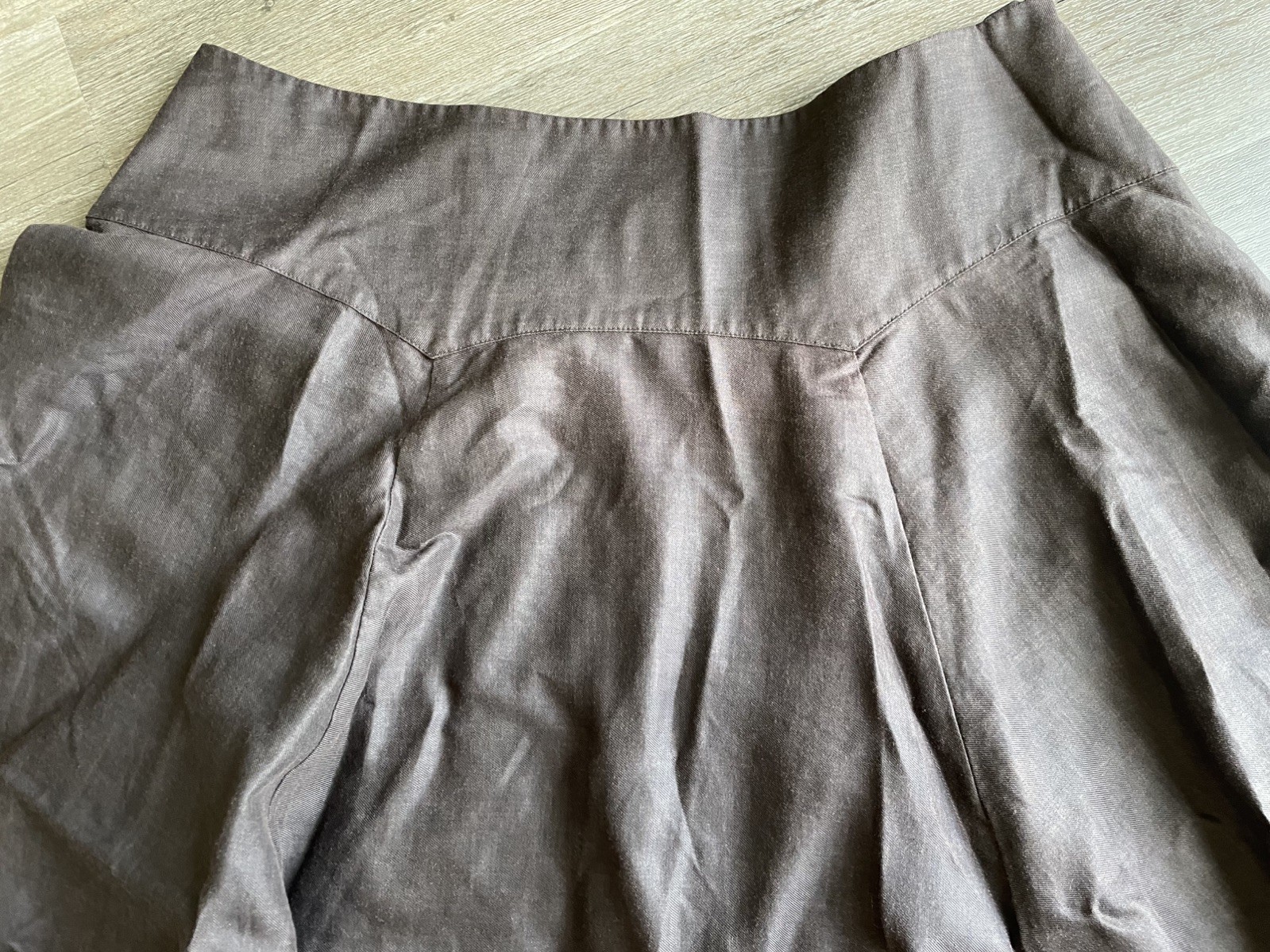 Madison Womens Brown Flowy A Line Midi Skirt 16 Boho Artsy Abstract Circle Print