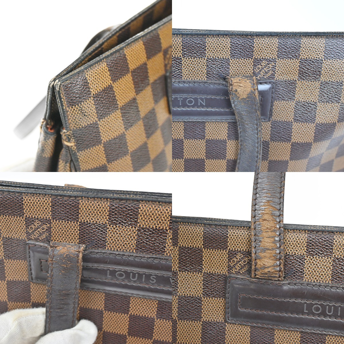 LOUIS VUITTON Parioli PM Shoulder Bag Damier Ebene Leather Brown N51123 32KC781