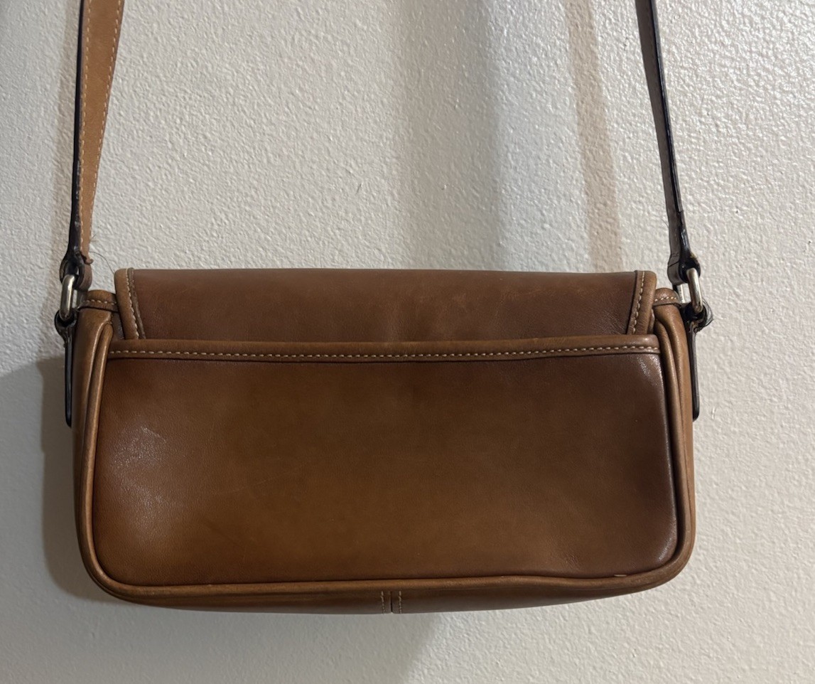 Coach Bleeker Double Buckle Crossbody Brown Leather 9355