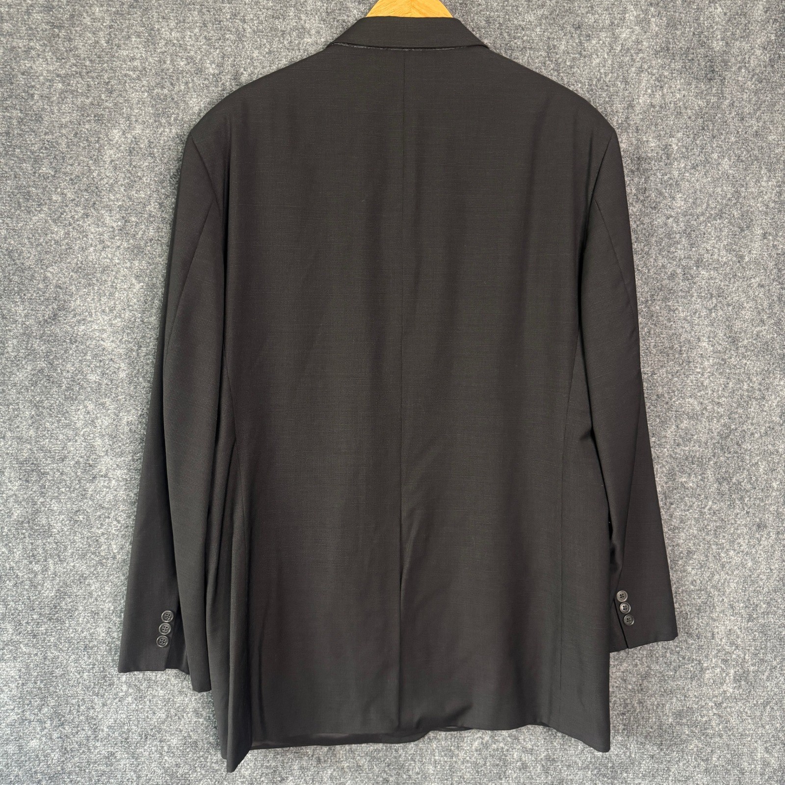 Brooks 346 Blazer Men 46L Black Wool Two Button Business Office Work Sports Coat