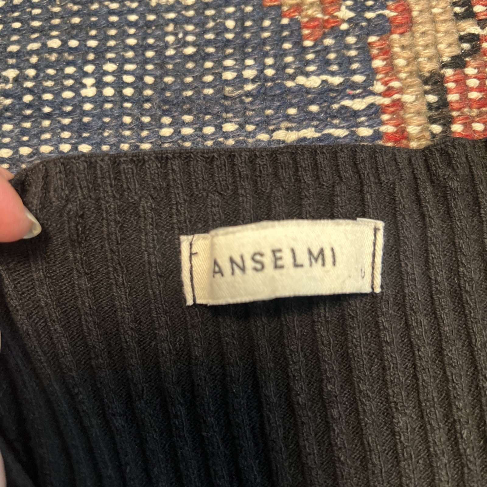 Anselmi Brazil Black Stretch Cotton/Polyamide Long Dress. Uk 8
