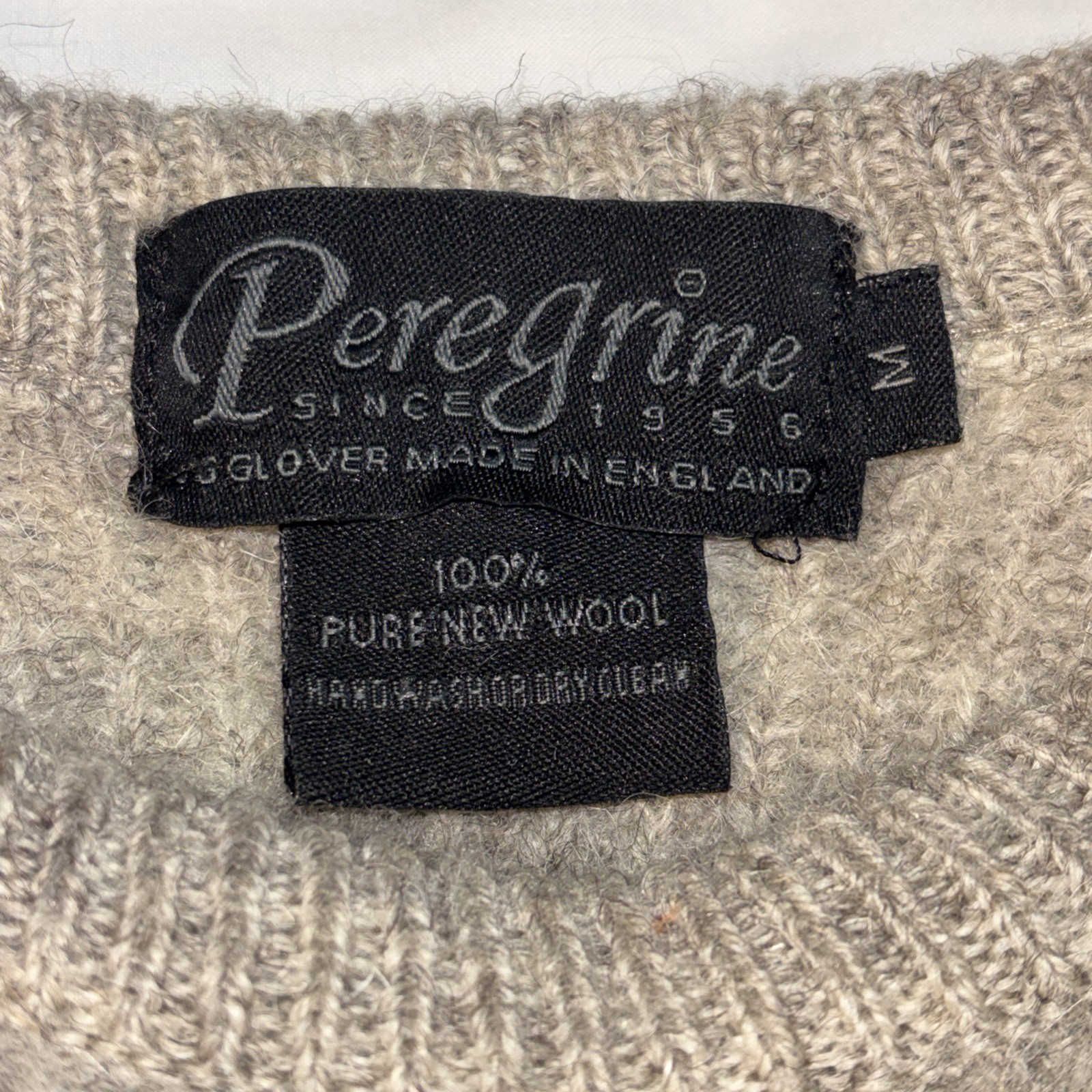 Peregrine Sweater Men’s Medium Suede Shoulder Elbow Patches England Wool Knit