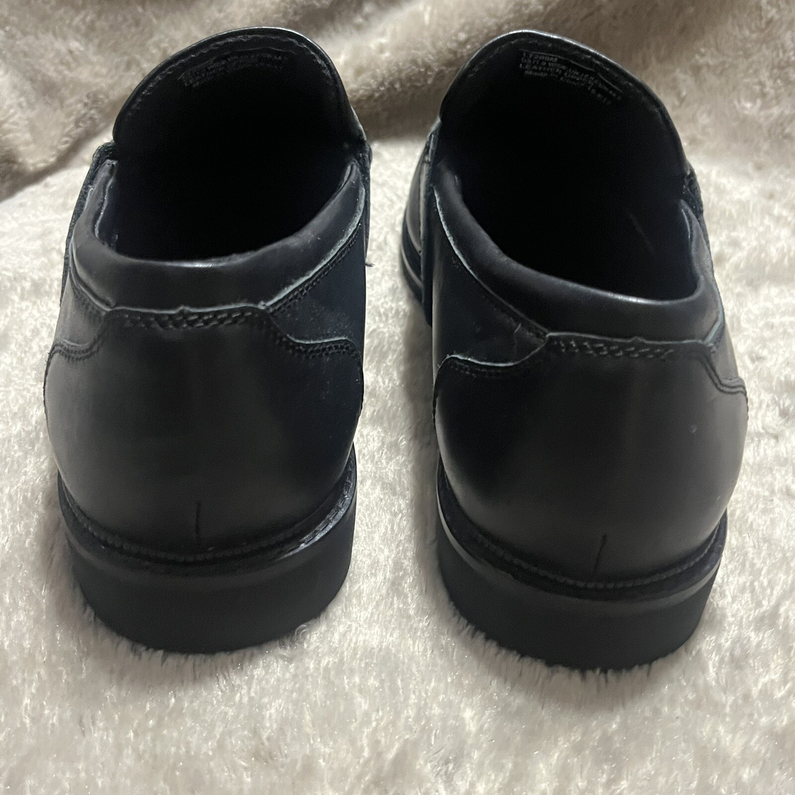 Apex Lexington Slip On Black Leather Comfort Loafers Shoes LT200M Mens11 Wide