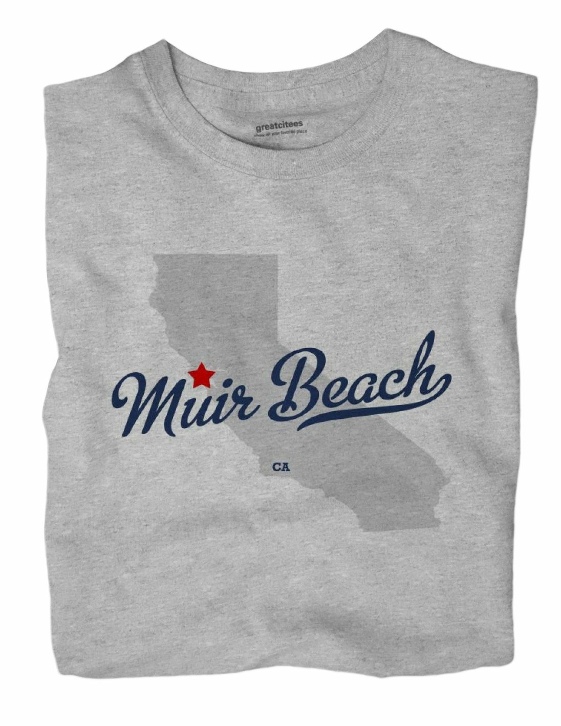 Muir Beach California CA T-Shirt MAP