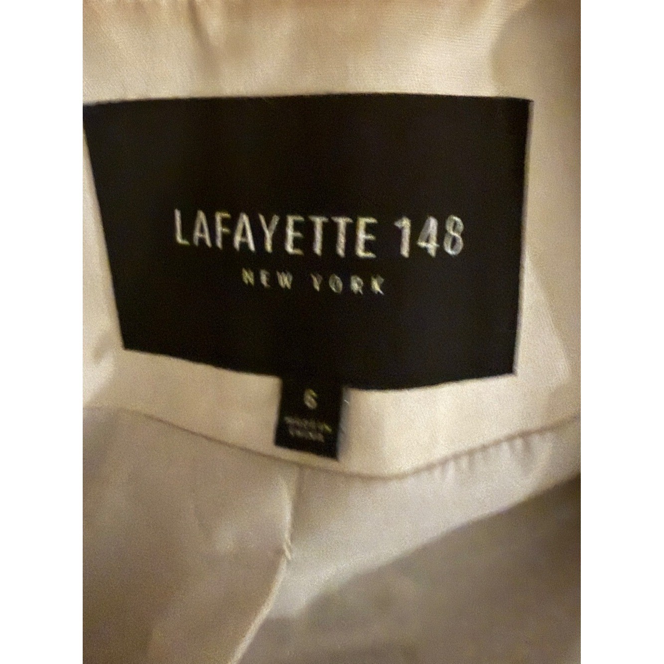 Lafayette 148 Tweed Cropped Blazer Jacket Womens 6 Contrast Lapel Luxury