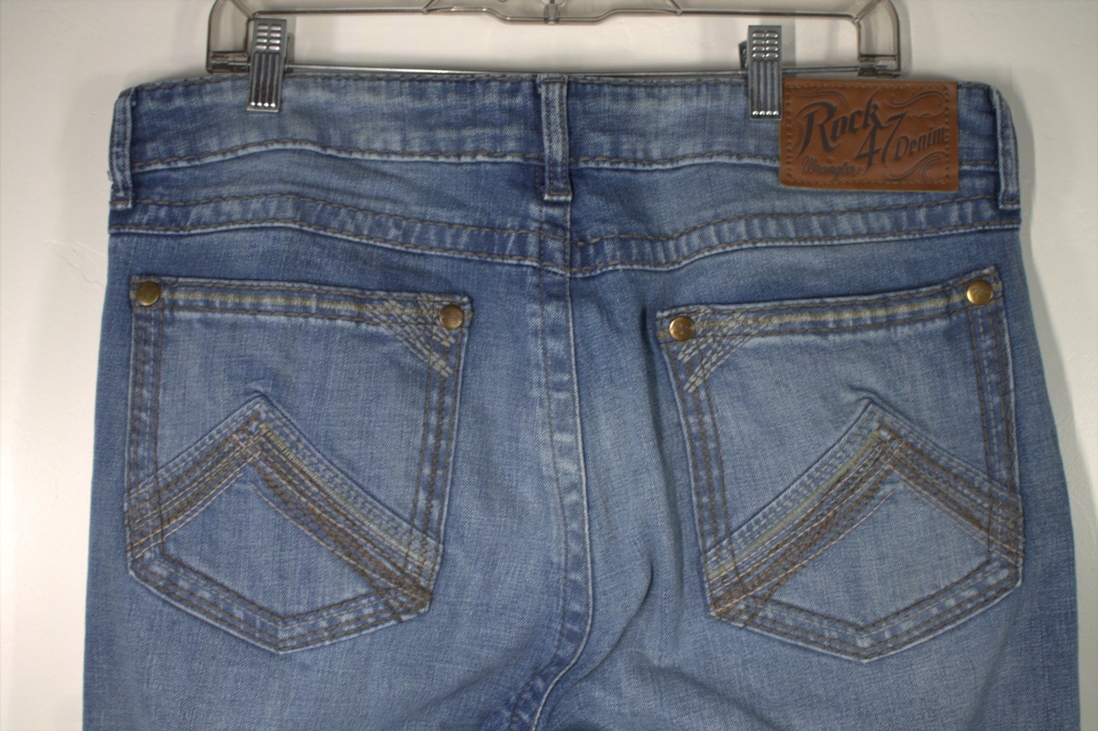 ROCK 47 Wrangler denim slim straight men’s jeans 34 X 36 cowboys western jeans