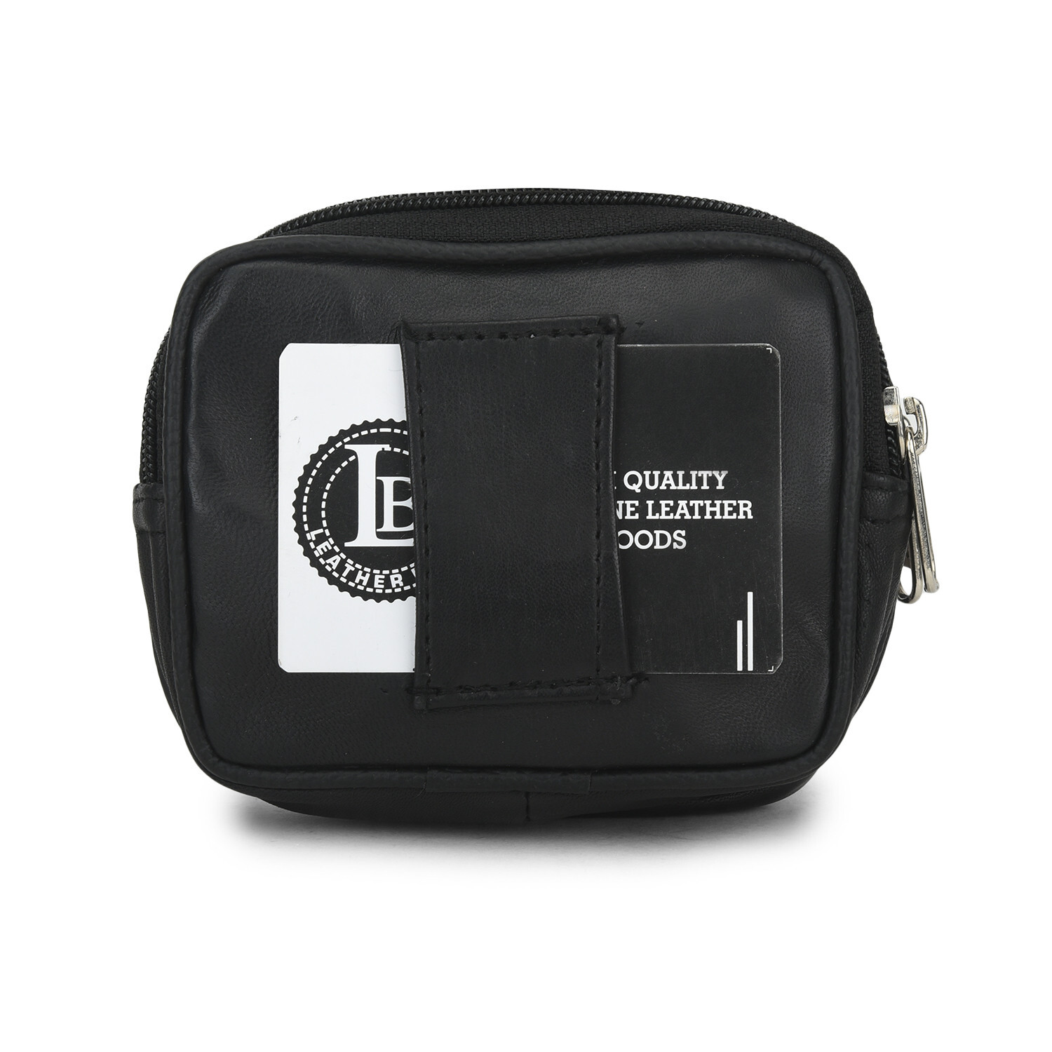 Belt Pouch With 3 Zipper pockets Genuine Leather – Can hold cards, money & more