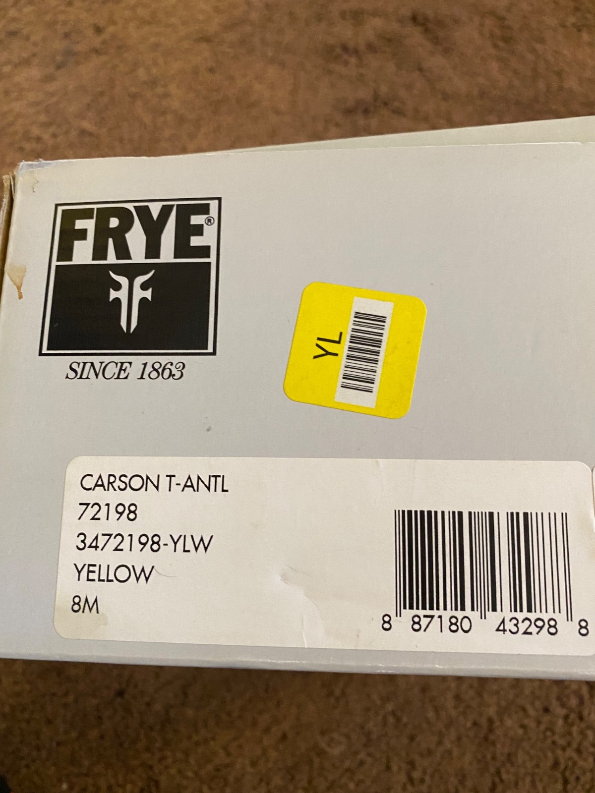 frye sandals size 8 carson T yellow used