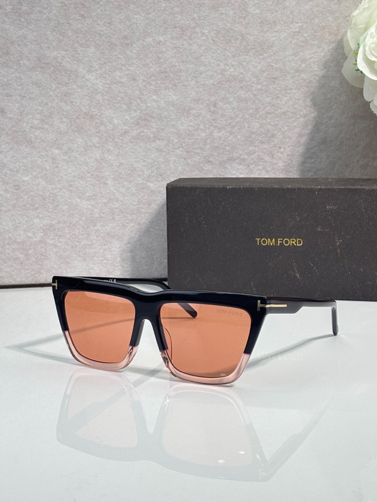 Tom Ford FT1110 Sunglasses Black Frame Brown Lenses Made In Italy