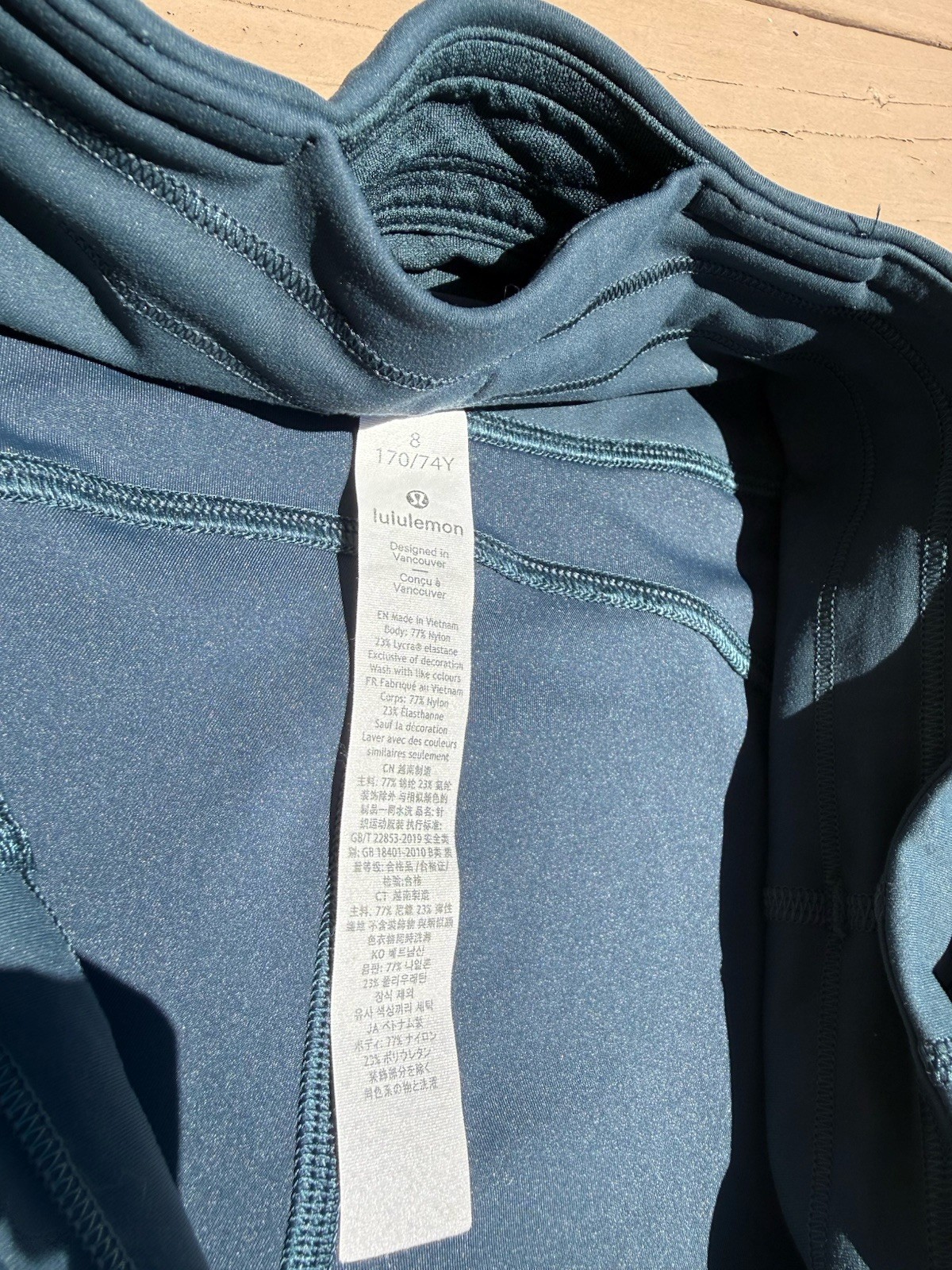 Lululemon Fast and Free Biker Short Compression Blue Women Size 8 Teal High Rise
