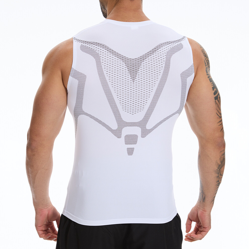 Men Compression Shirt Version Ionic Shaping Sleeveless Vest Sport Tank Top S-2XL