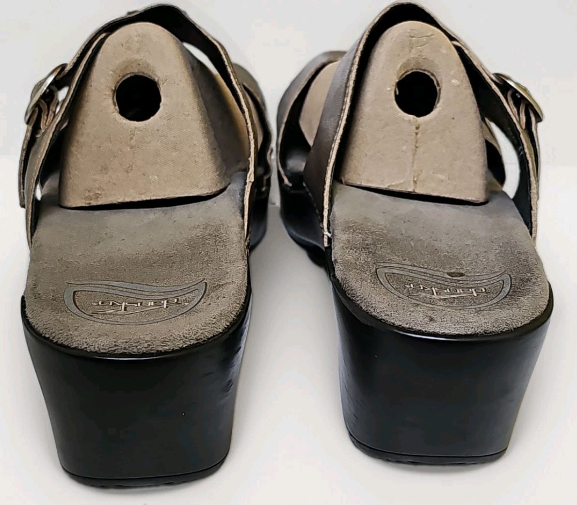Dansko Sophie Platform Sandals Silver Metallic & Black Women’s 41 US 10.5 Staps