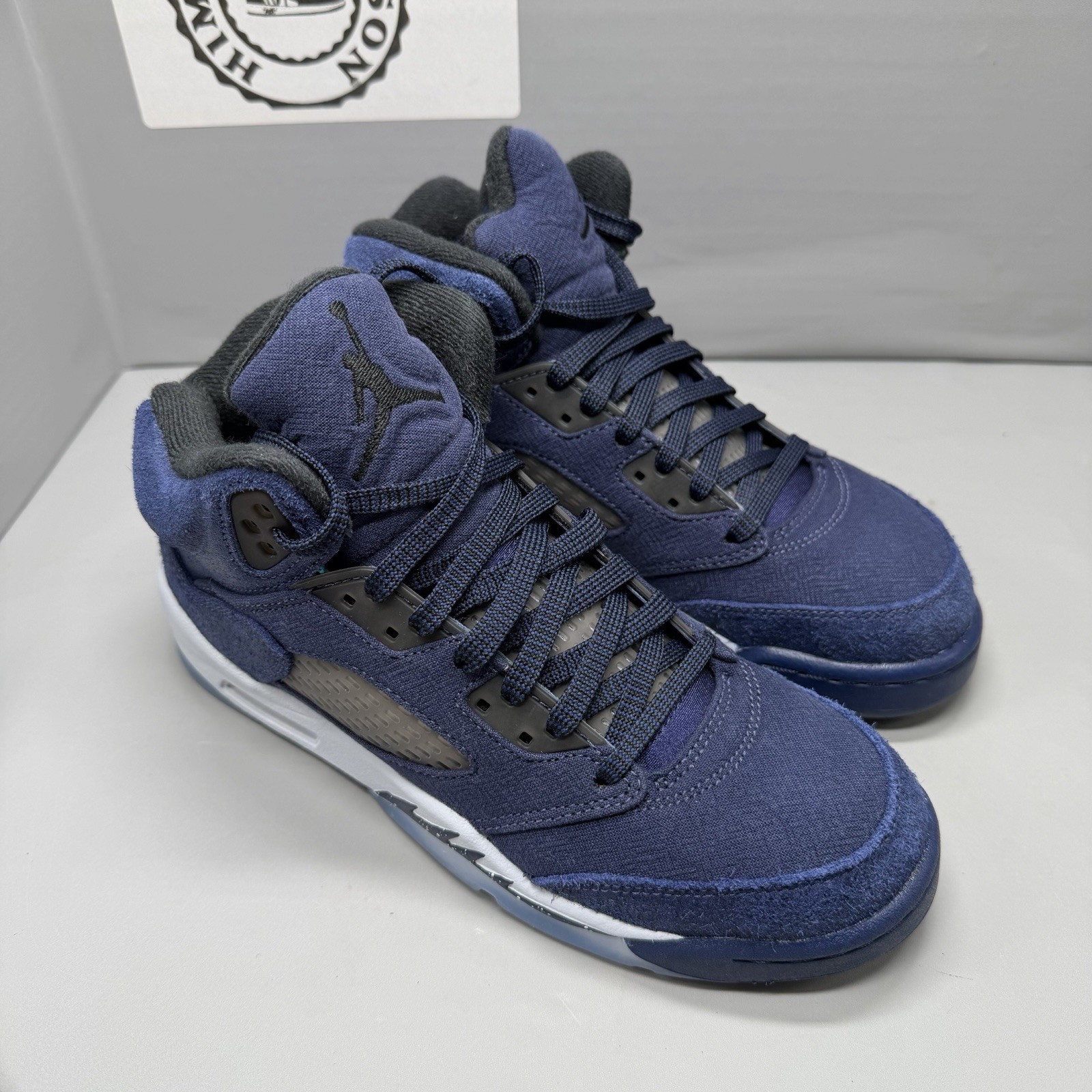 Air Jordan 5 Retro Midnight Navy Sneaker FN5452-400 Youth Sz 6Y Women 7.5 Bgrade