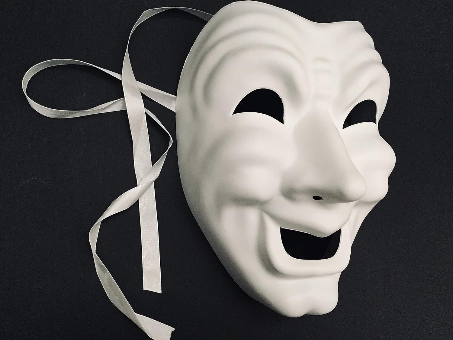 Blank DIY Masquerade Comedy Tragedy Mask Unisex Adult Performance Play Halloween