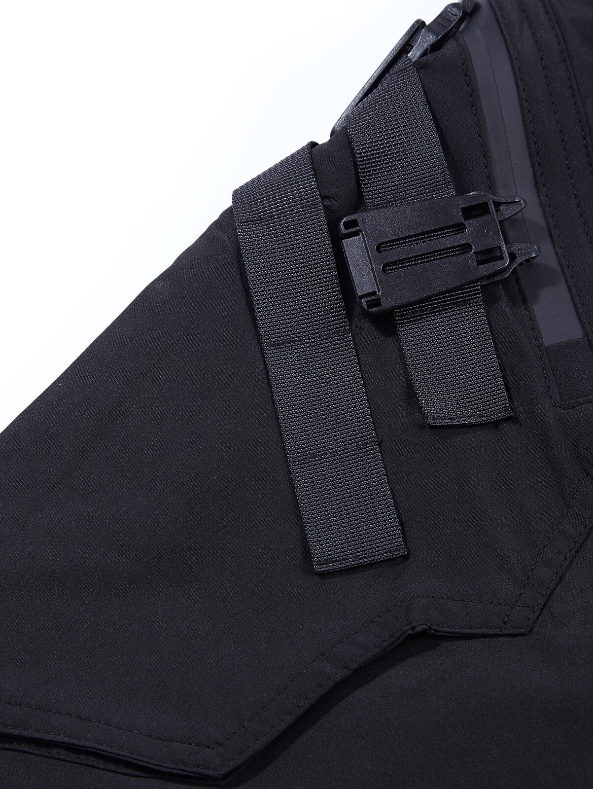 Niepce Black Strapped Pants Techwear Streetwear Cargo Joggers for Men