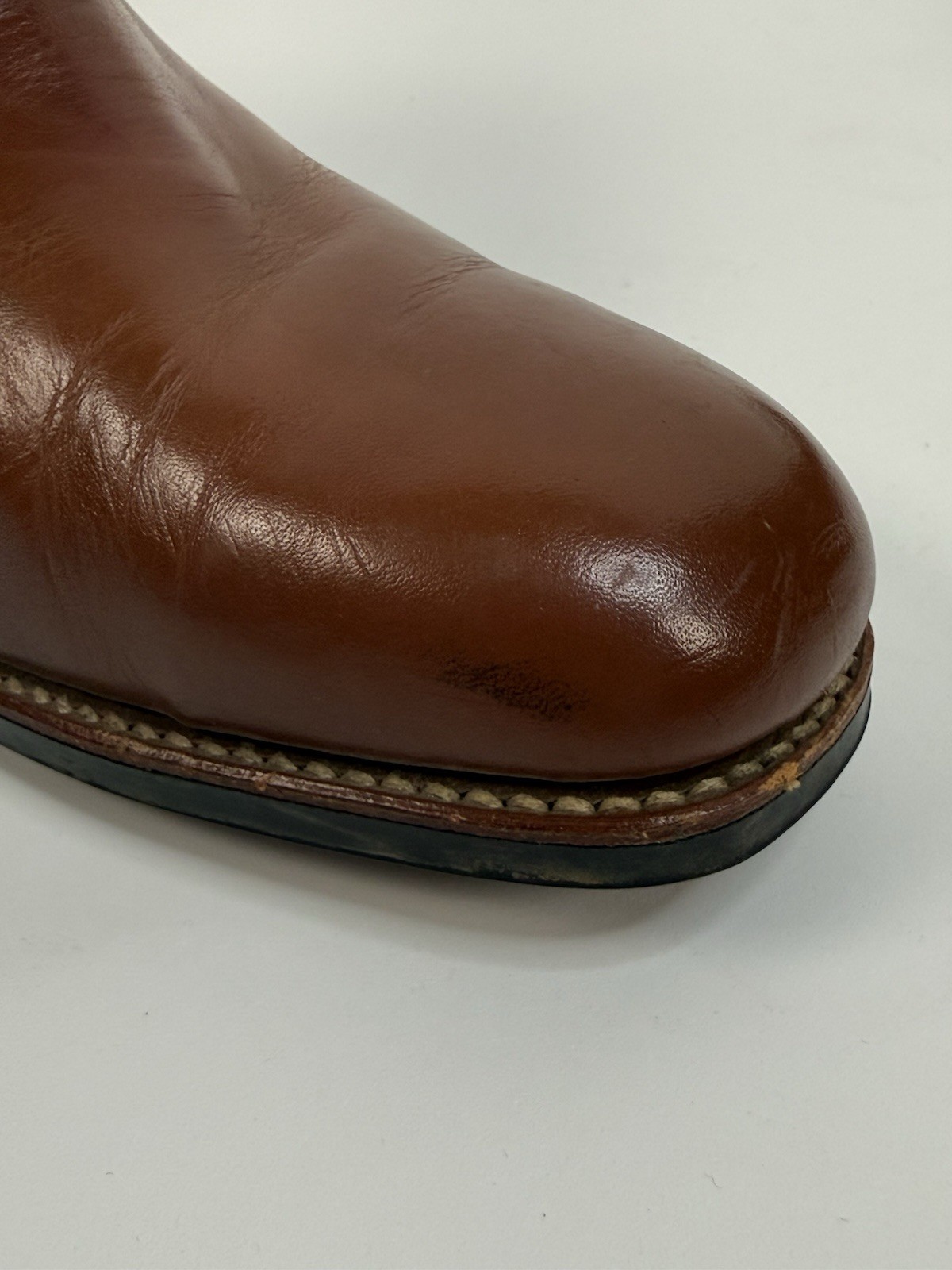 Vintage Bostonian Iron Age Steel Toe Boots Mens Size 11 Brown Leather Monk Strap