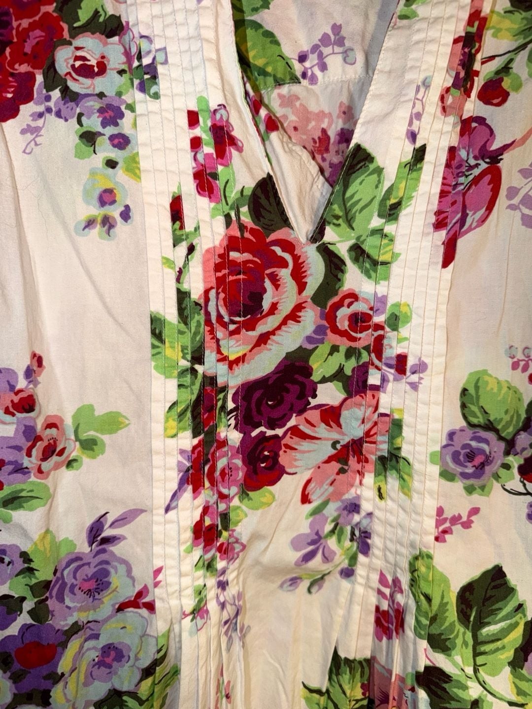 Soft Surroundings XL Romantic Floral Tunic Blouse 🌺 Cottagecore Boho Oversize