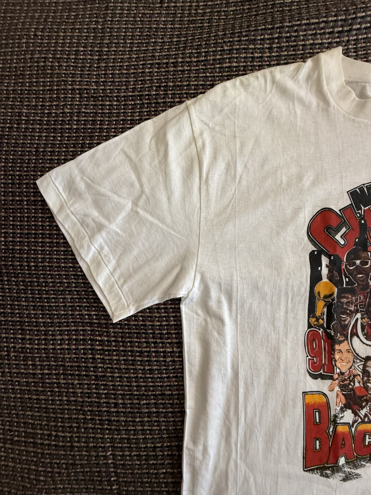 Vintage Chicago Bulls 1992 Back To Back Champions Caricature T Shirt Size XL