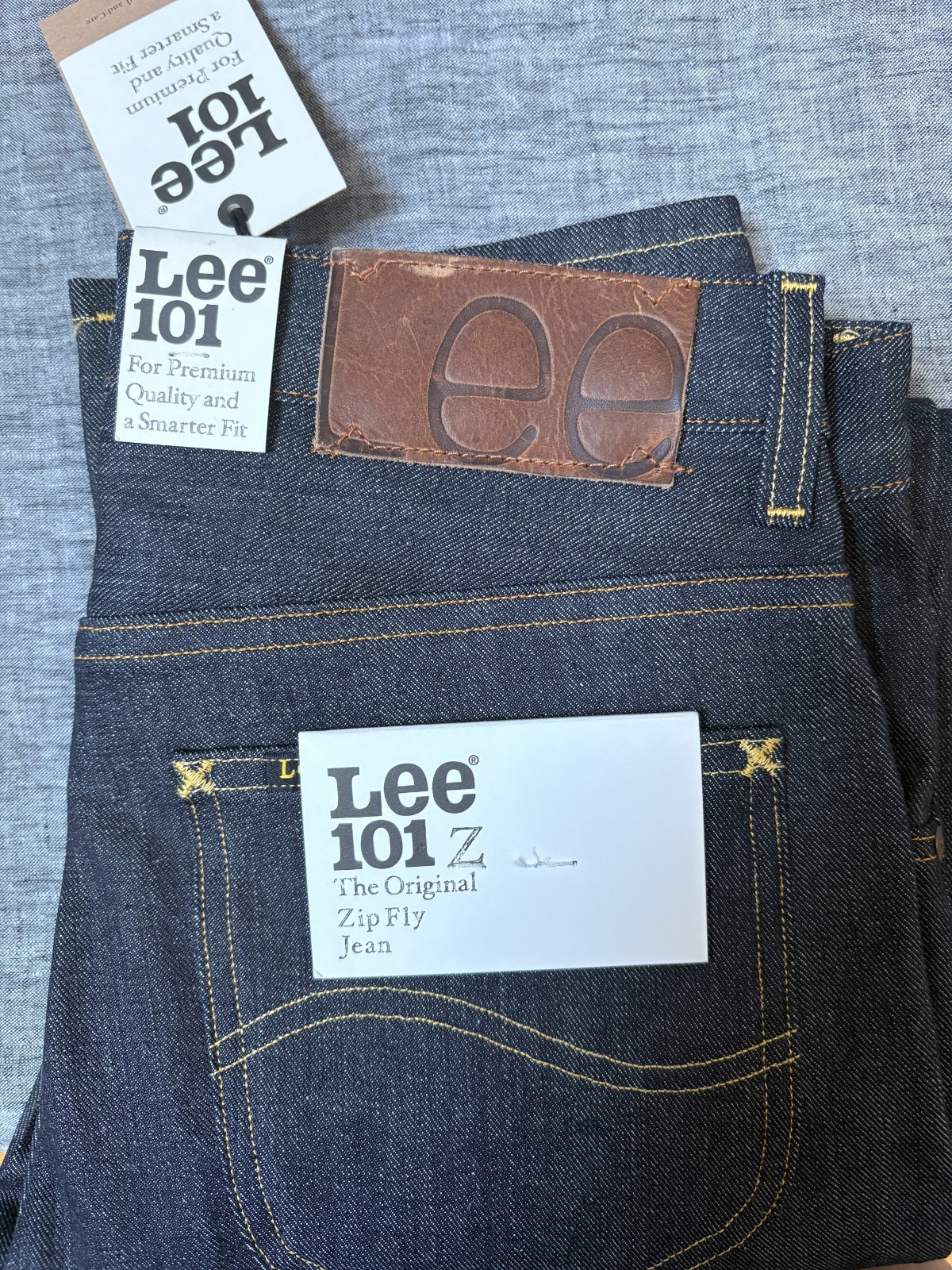 Authentic Lee 101Z Japanese Selvedge Denim Jeans Dry Indigo Made Italy 29×32 NWT