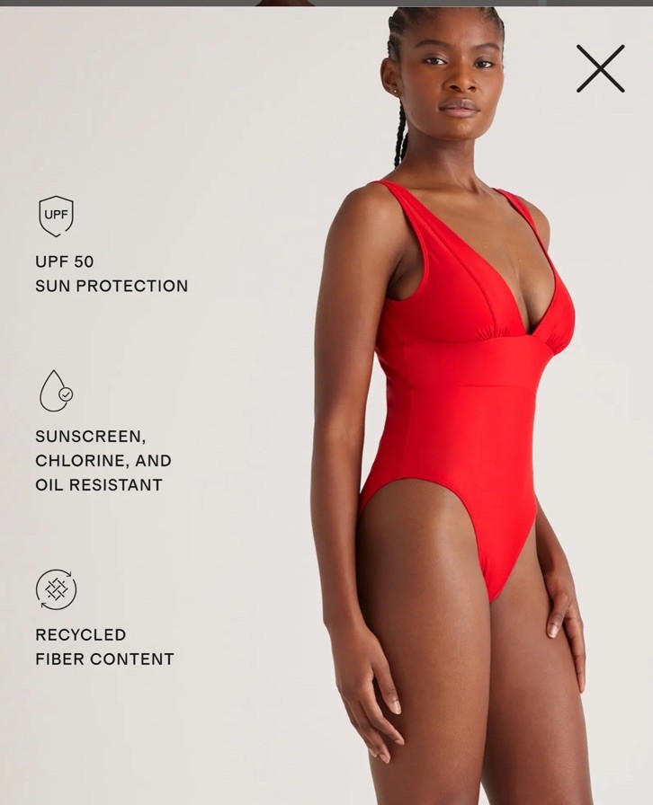 NWT Quince Italian Plunge One-Piece Swimsuit You Pick Size Color NWT and Liner