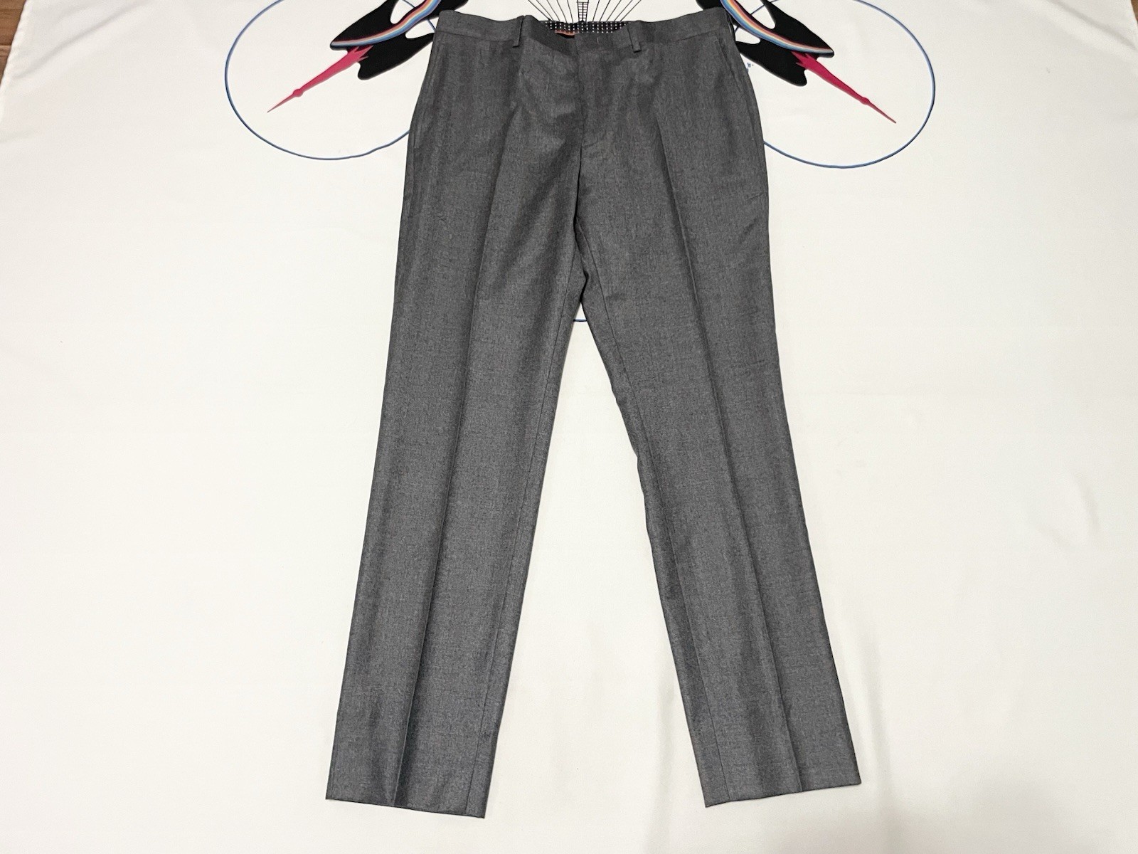 NWT Tallia 2 pc Suit Jacket Blazer 40R Pants 33×31 100% Wool Plaid Gray $650