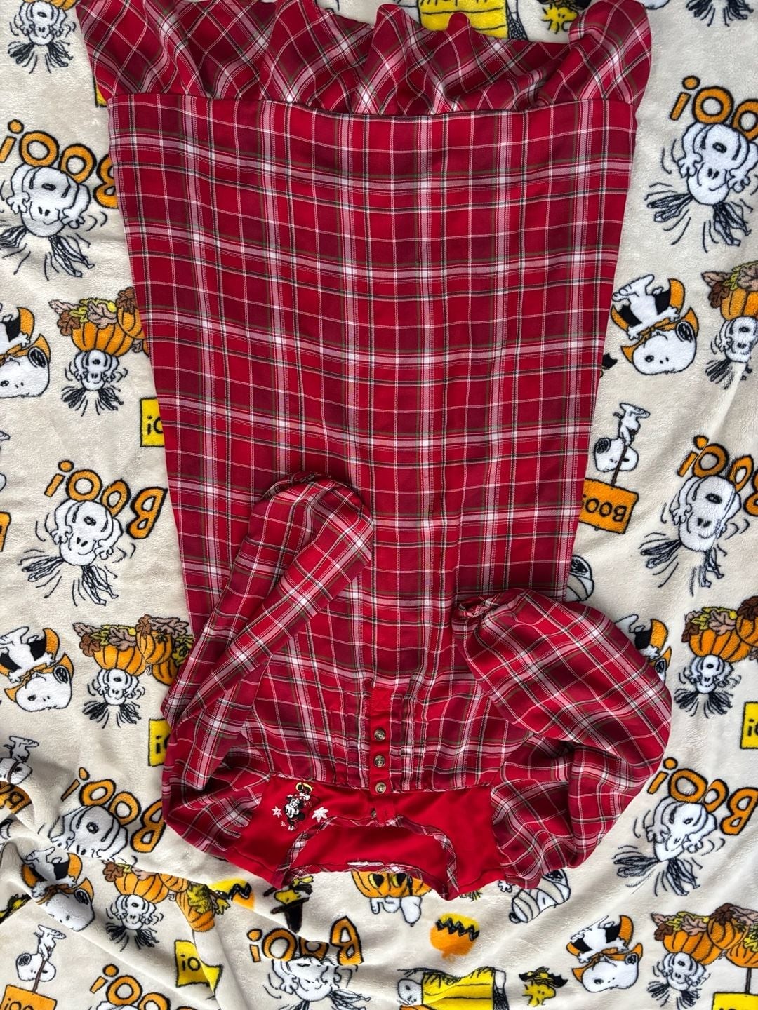 Disney Store Mickey and Minnie Mouse Holiday Plaid Flannel Nightshirt