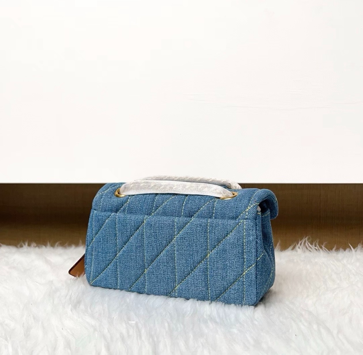 COACH CR704 Tabby 26 Quilted Denim Shoulder Bag Indigo Blue Crossbody Outlet NEW