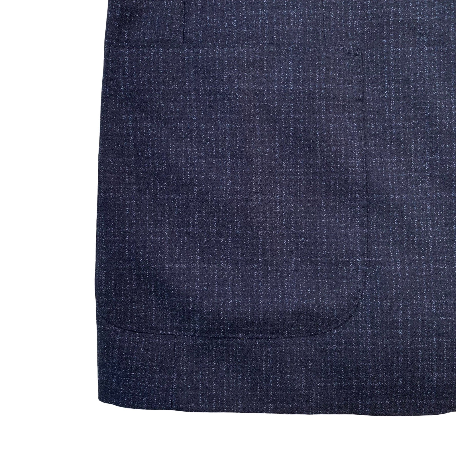 Mens 42 R Samuelsohn 1929 Navy Blue Speckled Flannel Knit Patch Pocket Blazer